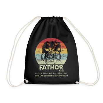 FATHOR Geschenkidee Vatertag - Turnbeutel - Schwarz - Vorne