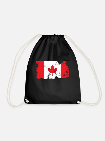 Canada Kanada Ahornblatt Flagge - Turnbeutel - Schwarz