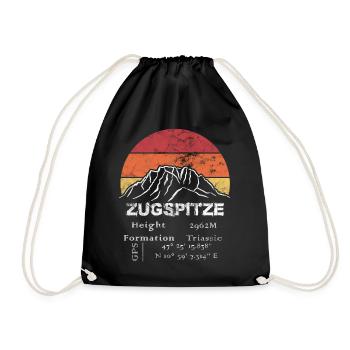 ZUGSPITZE BERG WANDERN BERGSTEIGEN HIKEN - Turnbeutel - Schwarz - Vorne
