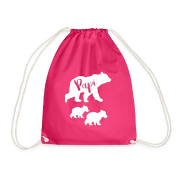 Chemise pour Papi | Cadeau de fête des pères Papi Bear - Sac de sport léger - fuchsia - Devant