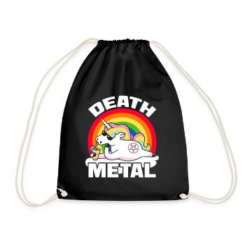 Einhorn Death Metal - Turnbeutel - Schwarz - Vorne