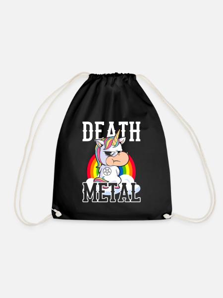 Unicorn Death Metal - Drawstring Bag - black