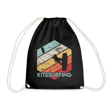Kite surfing - Drawstring Bag - black - Front