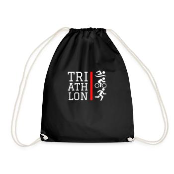 Triathlon Icons Design Red - Drawstring Bag - black - Front