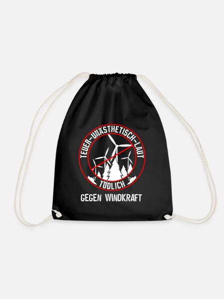 Gegen Windkraft und gegen Windenergie - Turnbeutel - Schwarz