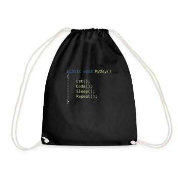 C # Eat Code Sleep Repeat - Programmeur - Sac de sport léger - noir - Devant