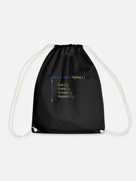 C# Eat Code Sleep Repeat - Programmierer - Turnbeutel - Schwarz