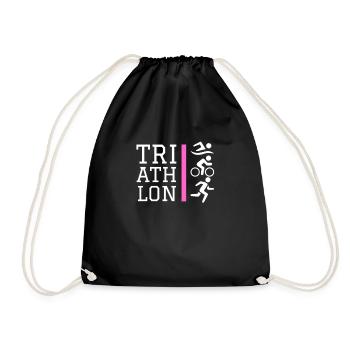 Triathlon Icons Design Pink - Drawstring Bag - black - Front