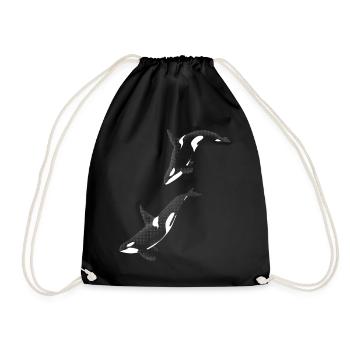 Killer Whales - Drawstring Bag - black - Front