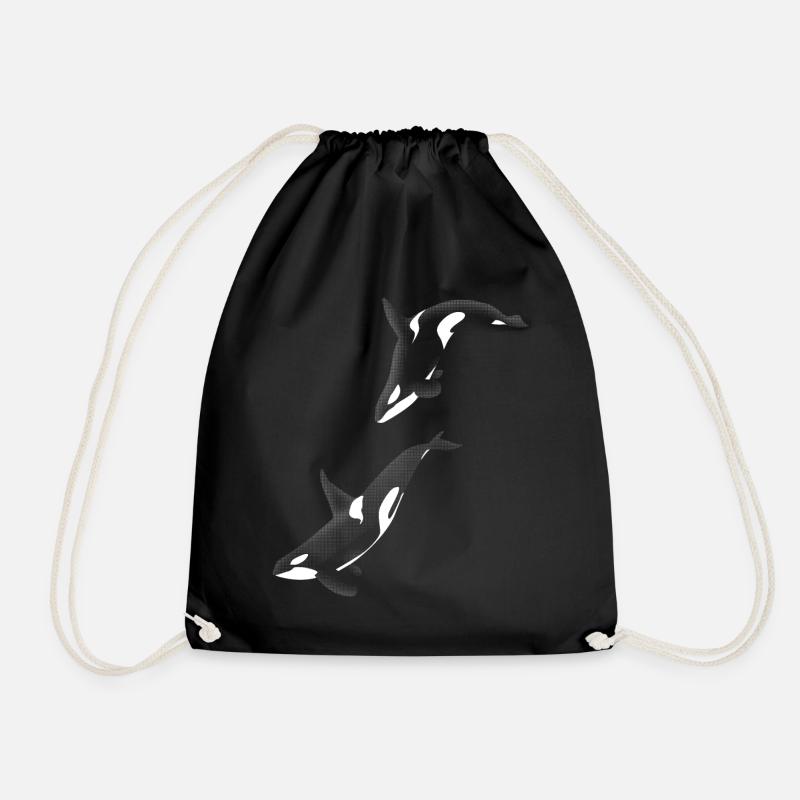 Killer Whales - Drawstring Bag - black