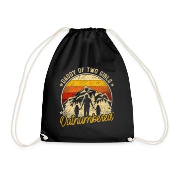 Father daughter gift fathers day - Drawstring Bag - black - Front