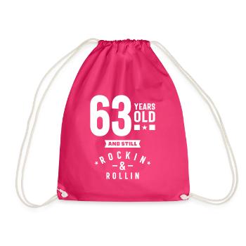 63 Jahre altes Geschenk | 63. Geburtstagsgeschenkideen - Turnbeutel - Fuchsia - Vorne