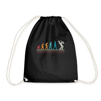 Saxophon Evolution Sax Retro Geschenk - Turnbeutel - Schwarz - Vorne