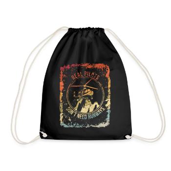 Helicopter Helicopter Pilot - Drawstring Bag - black - Front