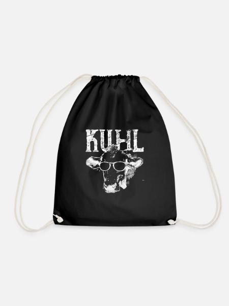 KUHL Lustiges Bauern Farmer Kuh Geschenk Landwirt - Turnbeutel - Schwarz
