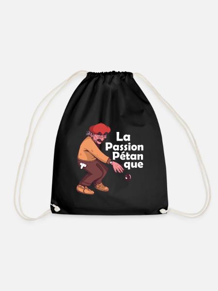 Français La Passion Pétanque Jeu de Pétanque Boule - Turnbeutel - Schwarz