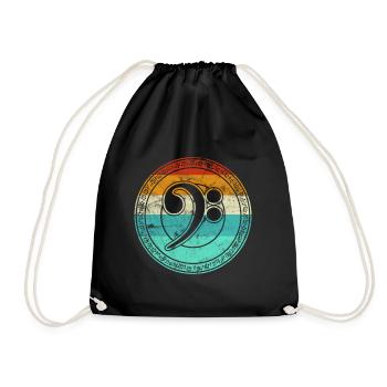 Bass guitar bass clef for bass guitarists Vin - Drawstring Bag - black - Front
