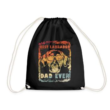 Vintage Best Labrador Dad Ever Geschenk Vatertag - Turnbeutel - Schwarz - Vorne