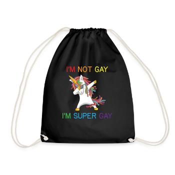 Costume LGBT arc-en-ciel licorne super gay (Super Ga - Sac de sport léger - noir - Devant