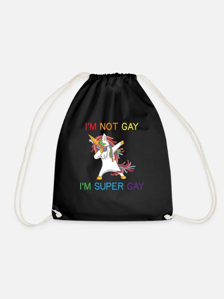 Super-Gay-Einhorn-Regenbogen-LGBT-Kostüm (Super Ga - Turnbeutel - Schwarz