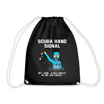 Diver Hand sign Scuba Diving - Drawstring Bag - black - Front