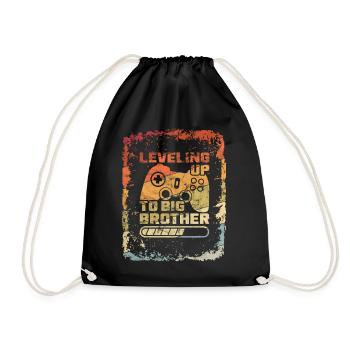Vintage leveling up Big Brother Big Brother - Drawstring Bag - black - Front