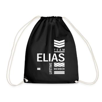 Elias personalisierter Name Geburtstagsgeschenk - Turnbeutel - Schwarz - Vorne