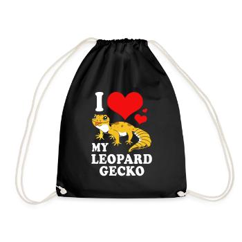Gecko Lizard Geckos Reptile Reptiles - Drawstring Bag - black - Front