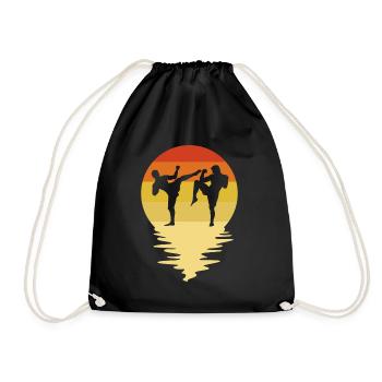Muay Thai Boxing Kickboxing Kickboxer Kickboxing - Drawstring Bag - black - Front