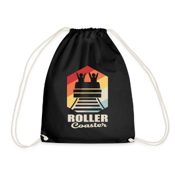 roller coaster - Drawstring Bag - black - Front