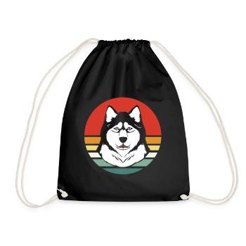 Malamute Schlittenhund - Turnbeutel - Schwarz - Vorne