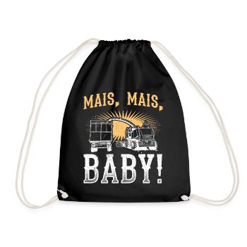 Mais Mais Baby Landwirt Spruch Bauer Farmer Trakto - Turnbeutel - Schwarz - Vorne