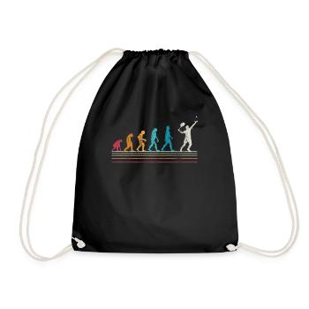 Tennis Evolution Geschnkidee Tennisspieler - Turnbeutel - Schwarz - Vorne