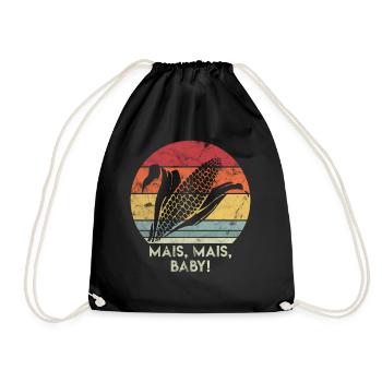 Vintage Retro Corn Corn Baby Gift for Framer - Drawstring Bag - black - Front