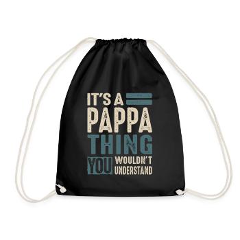 Mens It's a Pappa Thing Gifts - Drawstring Bag - black - Front