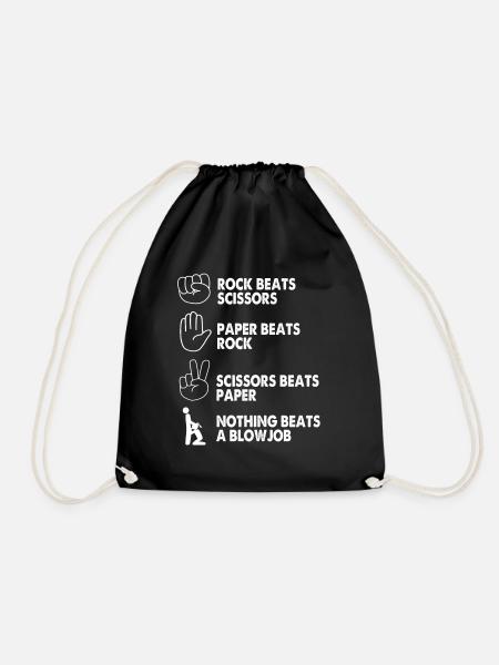 Stone Scissors Paper - Drawstring Bag - black