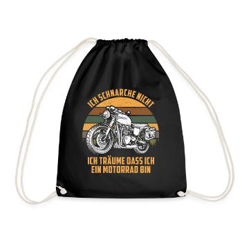 Ich schnarche nicht - Motorrad Vintage Retro Spruc - Turnbeutel - Schwarz - Vorne