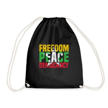 Freedom - Peace - Democracy for Myanmar - Drawstring Bag - black - Front