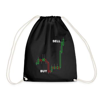 stock exchange - Drawstring Bag - black - Front