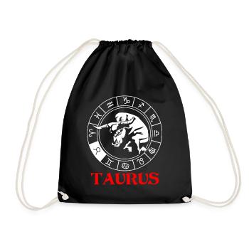 Taureau Signe du zodiaque - Sac de sport léger - noir - Devant