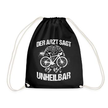Fahrrad Spruch Geschenkidee für Radfahrer - Turnbeutel - Schwarz - Vorne