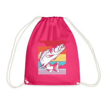 Fish pike carp - Drawstring Bag - fuchsia - Front