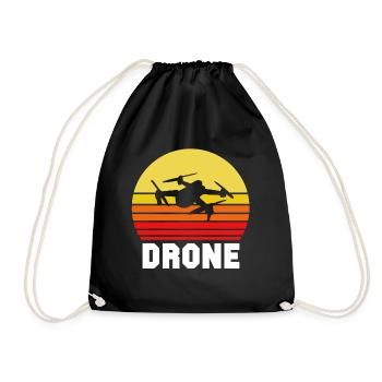 Drone Quadcopter Drone Flying Drones - Drawstring Bag - black - Front