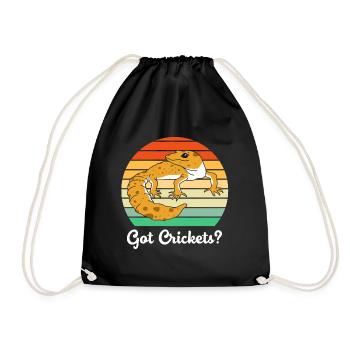 leopard gecko - Drawstring Bag - black - Front