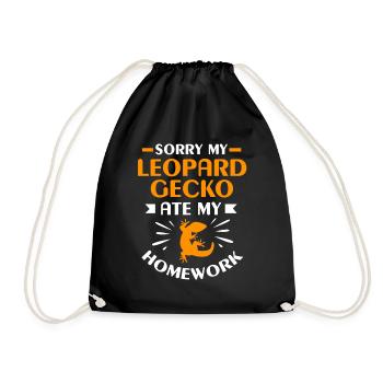 Gecko Lizard Geckos Reptile Reptiles - Drawstring Bag - black - Front