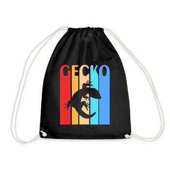 Gecko - Turnbeutel - Schwarz - Vorne