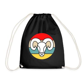Steinbock - Turnbeutel - Schwarz - Vorne