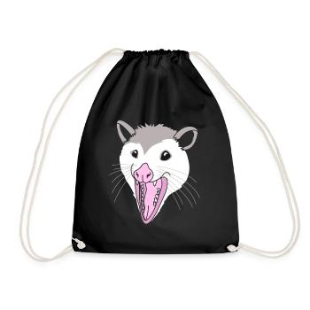 opossum - Drawstring Bag - black - Front