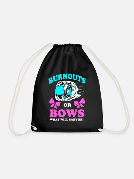 Gender Reveal Pregnancy - Drawstring Bag - black