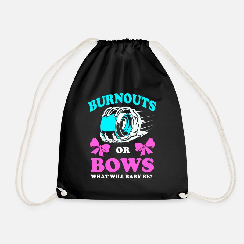 Gender Reveal Pregnancy - Drawstring Bag - black